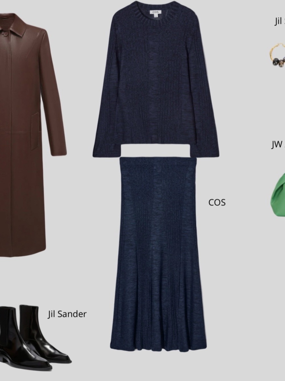 COS Navy Ribbed Knit Skirt - Picture 3 of 3